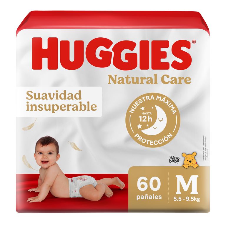Pañales Huggies Natural Care Talla M Empaque 60 Und