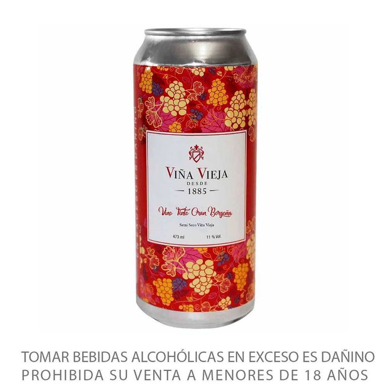 Vino Viña Vieja Tinto Borgoña Lata 473 mL