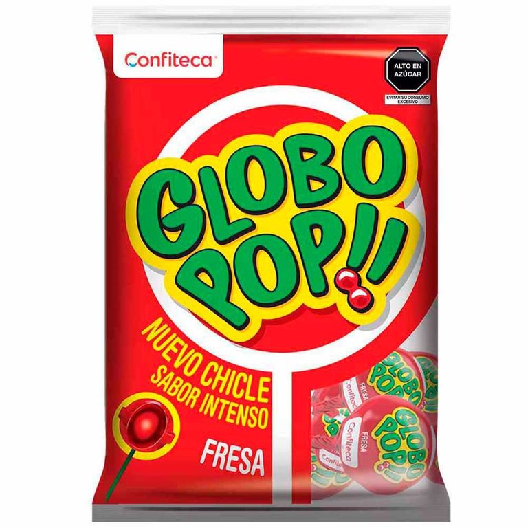 Chupetin Globo Pop Renovado Fresa Bolsa 432 g