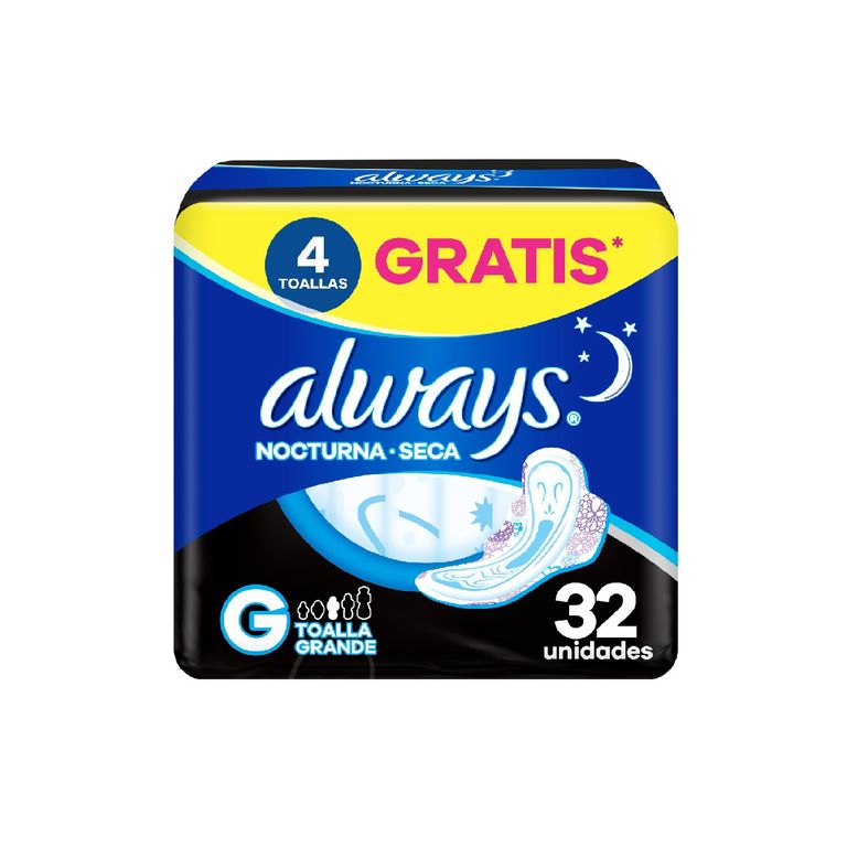 Toallas Higiénicas Always Nocturna Seca Empaque 32 Und