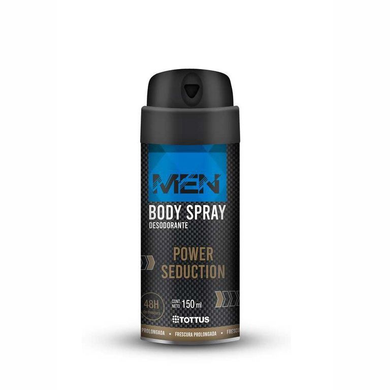 Desodorante Body Spray Tottus Men Power Seduction Envase 150 mL