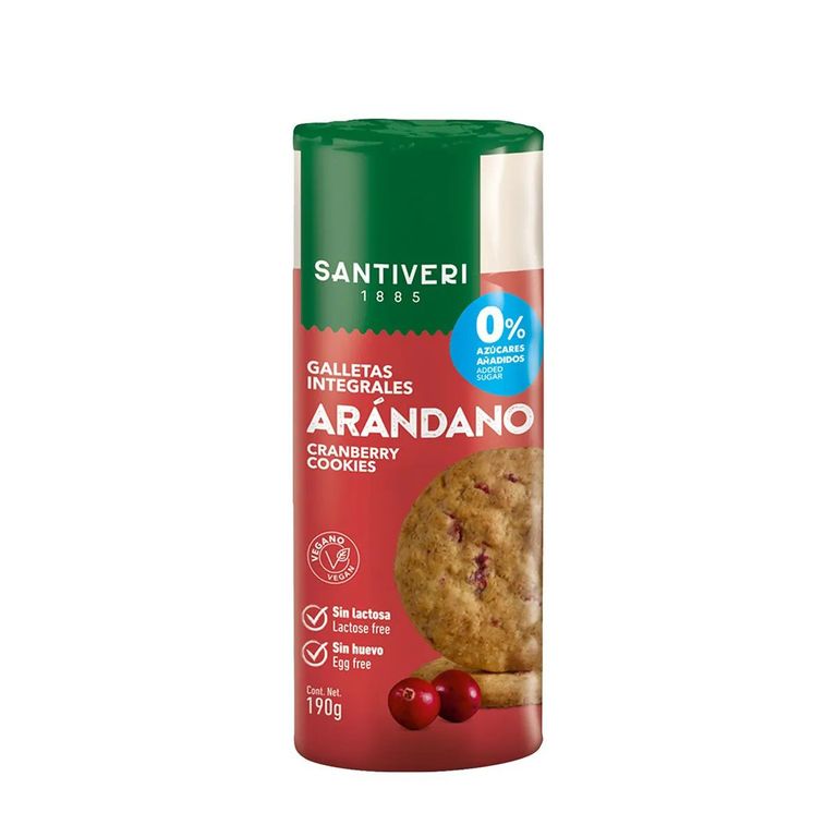 Galletas Santiveri Arándanos 0 % Azúcar Empaque 190 g