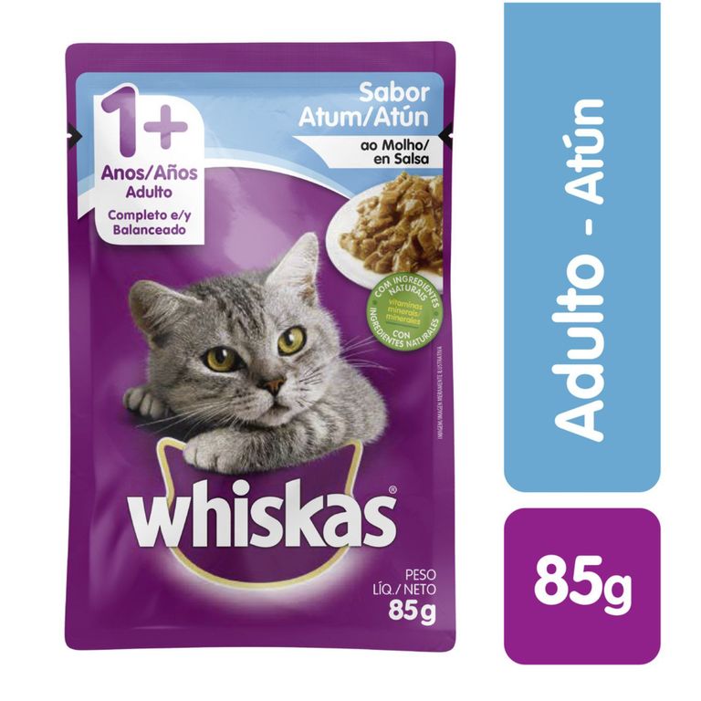 Alimento Húmedo Gatos Adultos Whiskas Atún Doypack 85 g