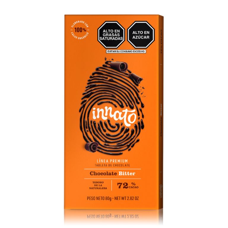 Chocolate Tableta Innato Bitter 72 % Cacao Empaque 80 g