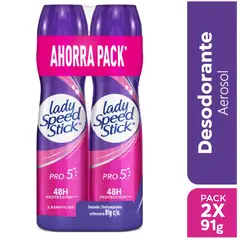 LADY SPEED STICK - Desodorante Lady Speed Stick Aerosol Pro5 Empaque 2 Und