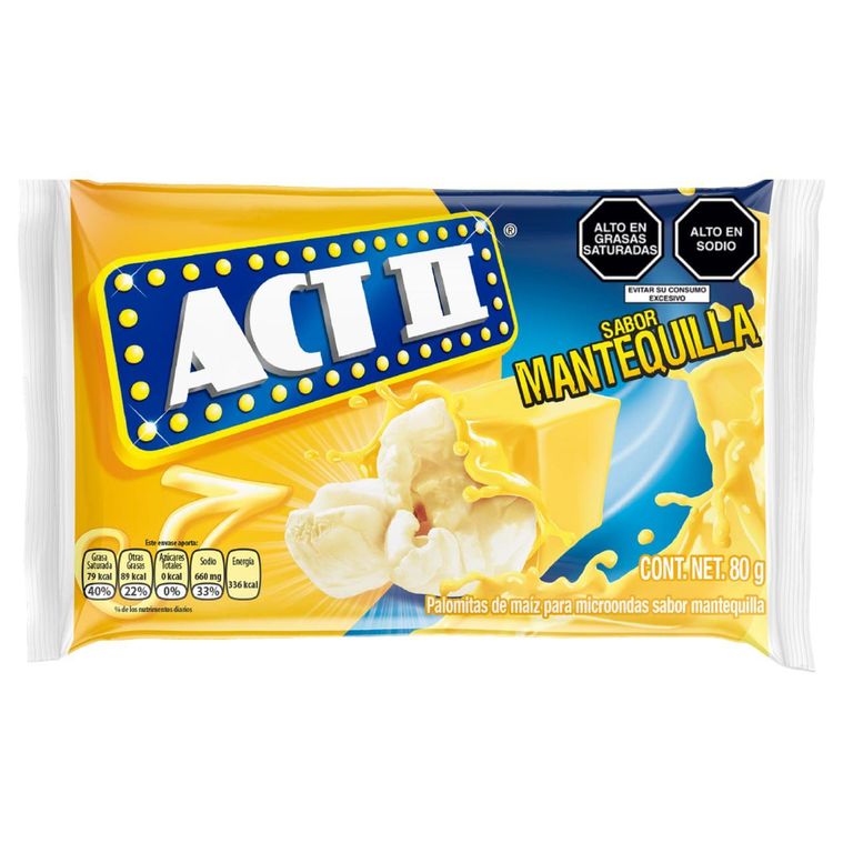 Pop Corn Act II Mantequilla Light Empaque 80 g
