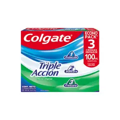 COLGATE - Crema Dental Colgate Triple Accion Caja 3 Und 100 ml