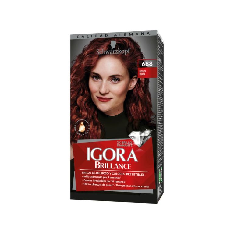 Tinte Igora Brillance Tono 688 Rojo Rubi