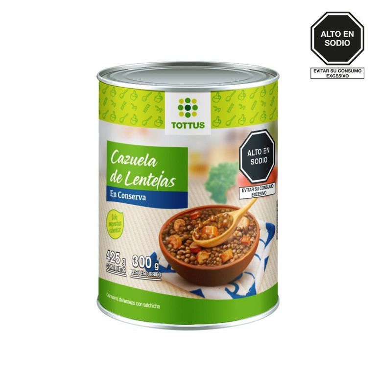 Cazuela de Lentejas Tottus Lata 425 g
