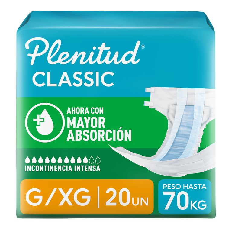 Pañal para Adulto Plenitud Clásico Talla G Empaque 20 Und
