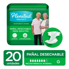 PLENITUD - Pañal Para Adulto Clásico Talla G Empaque 20 Und