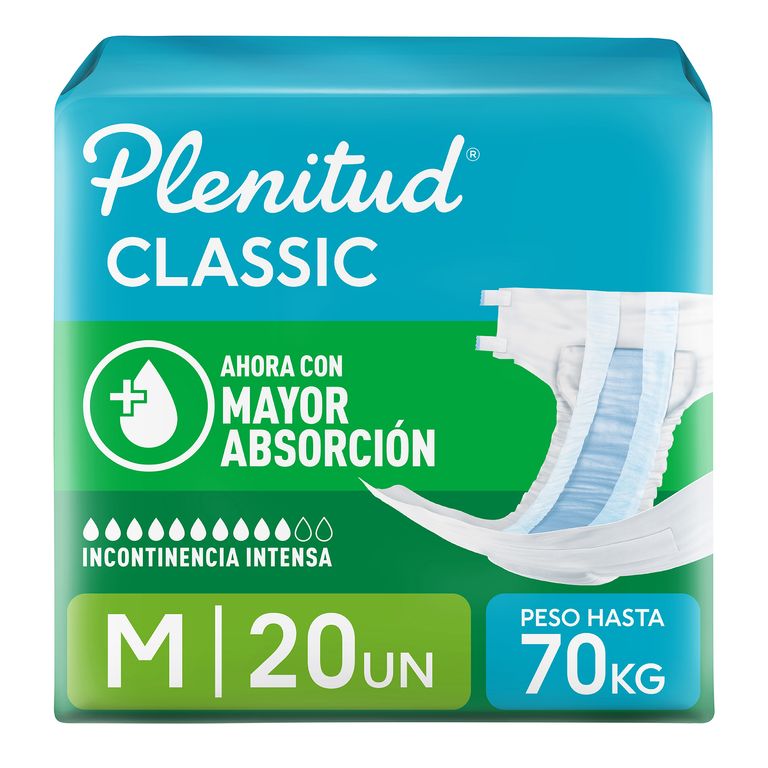 Pañal para Adulto Plenitud Clásico Talla M Empaque 20 Und