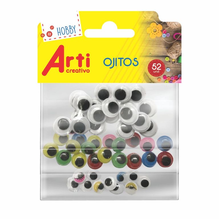 Ojitos Adhesivos Arti Creativo Surtidos Bolsa 52 Und