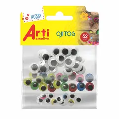 ARTI CREATIVO - Ojitos Adhesivos Arti Creativo Surtidos Bolsa 52 Und
