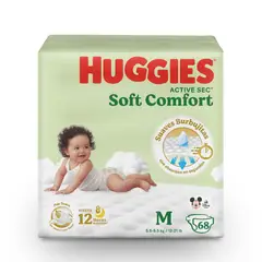 HUGGIES - Pañales Huggies Active Sec Soft Comfort Talla M Empaque 68 Und