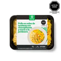 TOTTUS - Pollo En Salsa De Mostaza Con Champiñones Y Arroz A La Jardinera