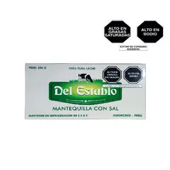 DEL ESTABLO - Mantequillo Con Sal Empaque 250 g