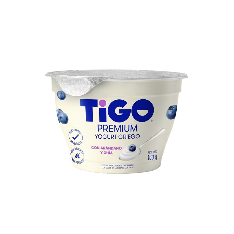 Yogurt Griego Tigo Arándano con Chía Pote 160 g