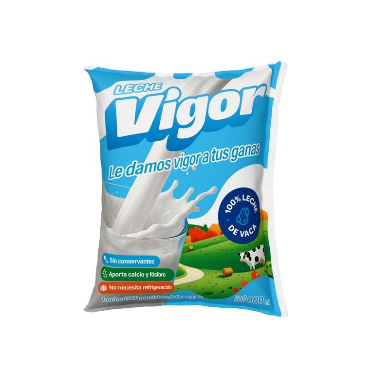 Leche Vigor Semidescremada Bolsa 800 mL