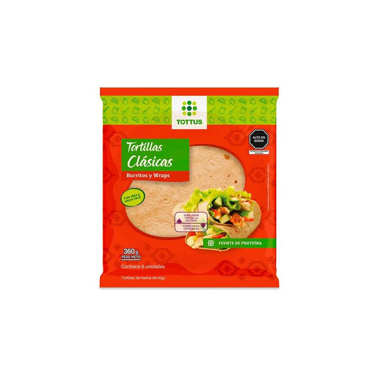 Tortillas Trigo Tottus Bolsa 6 Und