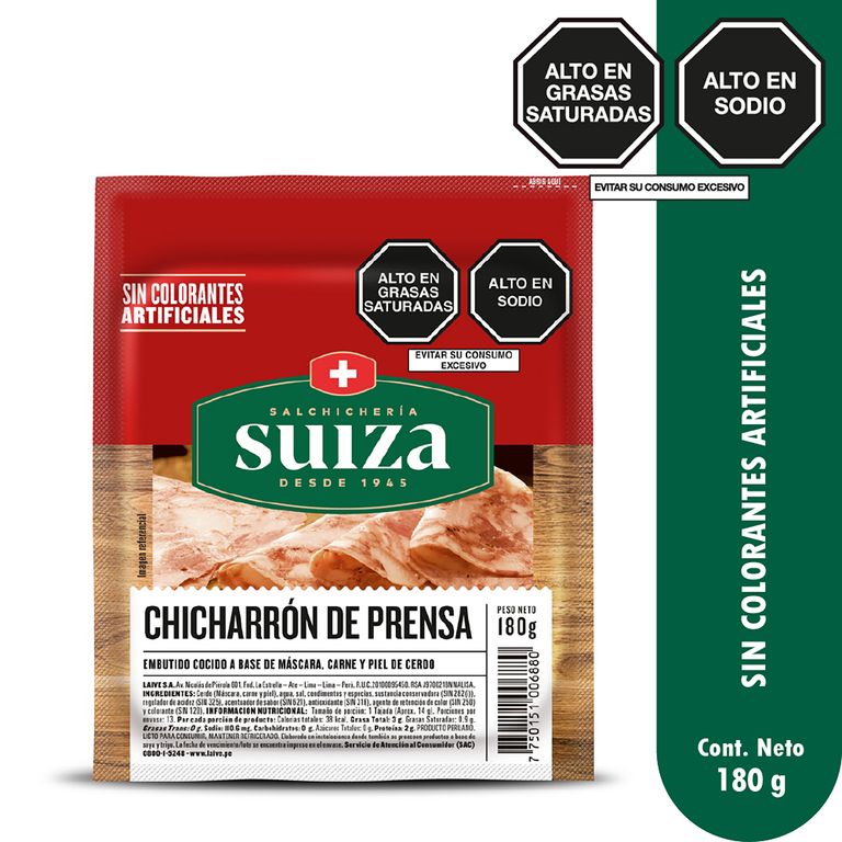 Chicharrón de Prensa Suiza Empaque 180 g