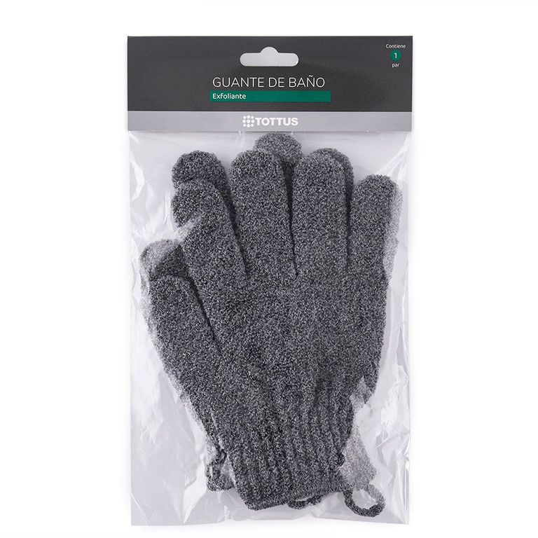 Guantes de Baño Exfoliante Gris Tottus