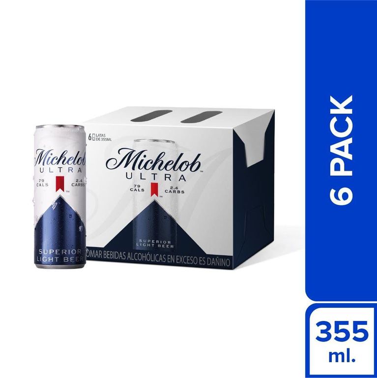 Cerveza Michelob Ultra Superior Light Sixpack Lata 355 mL