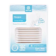 TOTTUS - Hisopos de Papel para Adulto Tottus Empaque 100 Und
