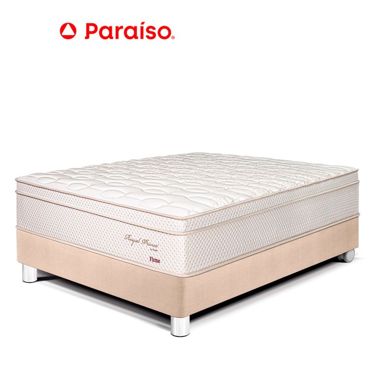 Cama Royal Prince Firme 2 Plazas Champagne + 2 Almohadas Viscoelásticas