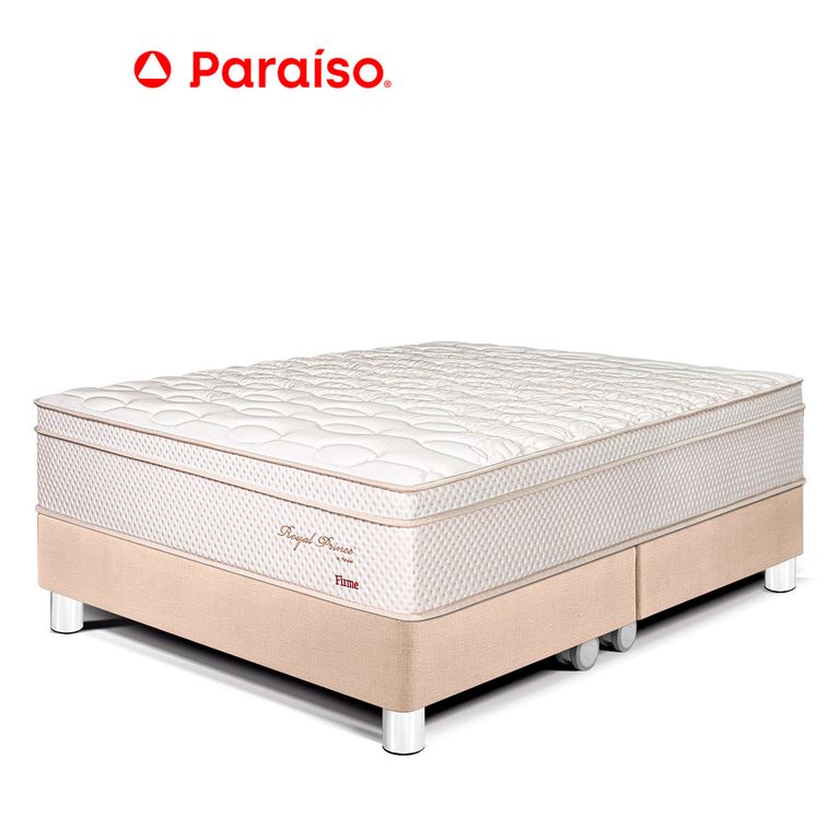 Cama Royal Prince Firme King Champagne + 2 Almohadas Viscoelásticas