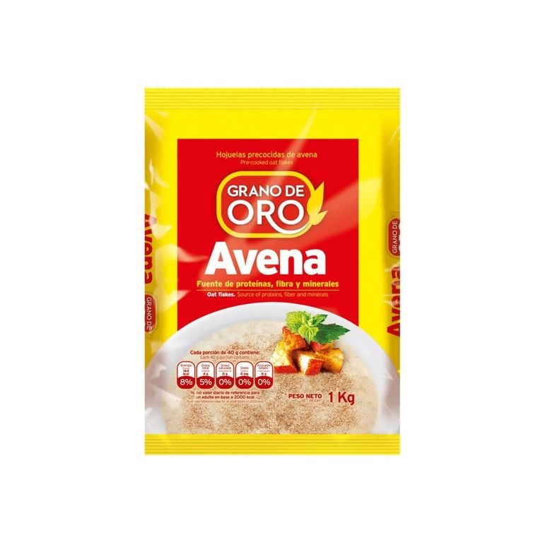 Avena Hojuelas Precocidas Grano de Oro Bolsa 1 Kg