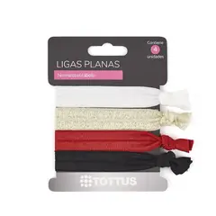 TOTTUS - Ligas Planas para Cabello Tottus Mix Empaque 4 Und