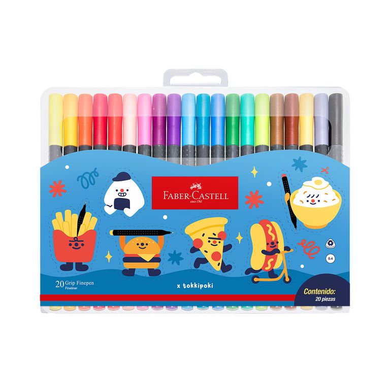 Plumones Faber Castell Finepen Grip Estuche 20 Und