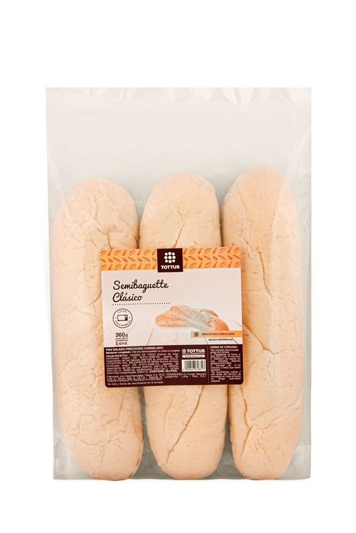 Semi Baguette Clásico Precocido Congelado Tottus 360 g