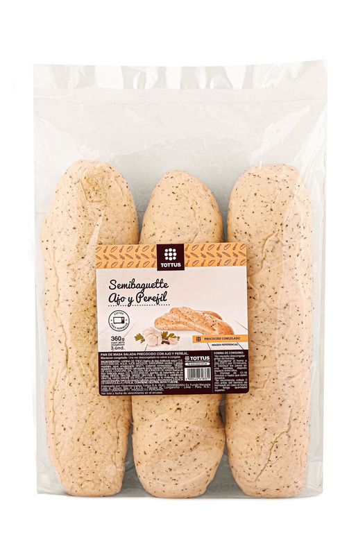 Semi Baguette Tottus Ajo Y Perejil Precocido Congelado 360 g