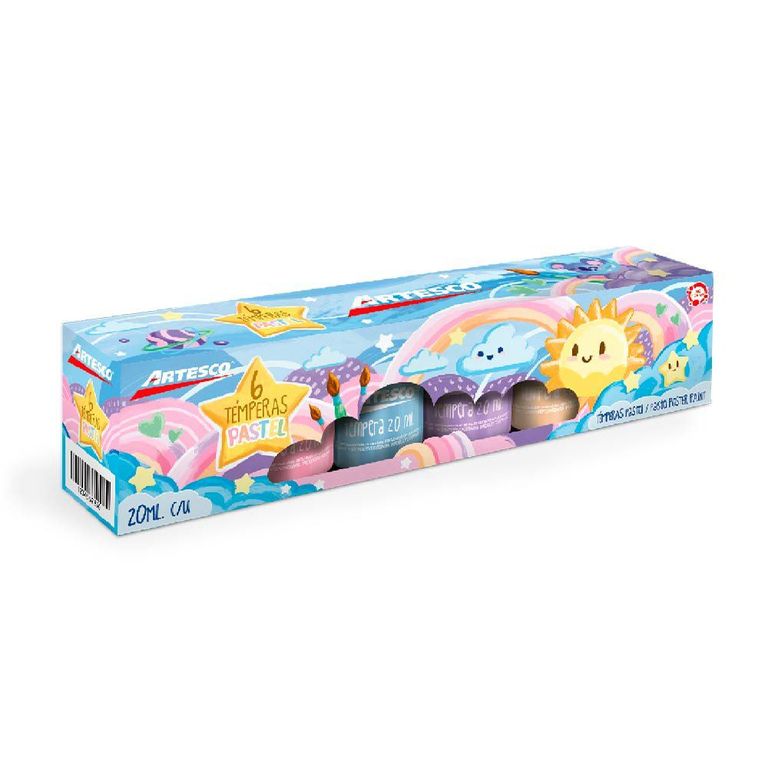 Témpera Artesco Pastel Empaque 6 Und