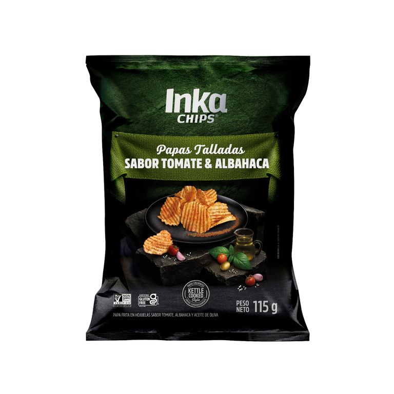 Papas Inka Chips Ondas Tomate Albahaca Bolsa 115 g