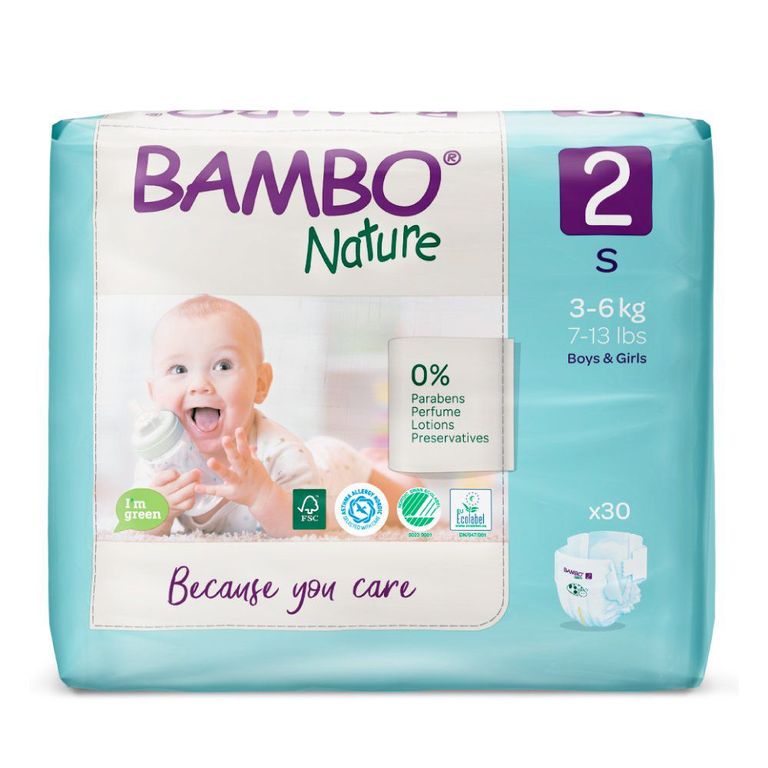 Pañales Bambo Nature Talla S Empaque 30 Und