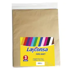 LAYCONSA - Papel Kraft Layconsa 50 g 70cm x 100cm Rollo 3 Und
