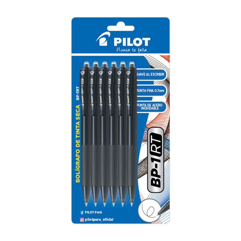 BOLIGRAFO PILOT BP1RT NEGRO X6
