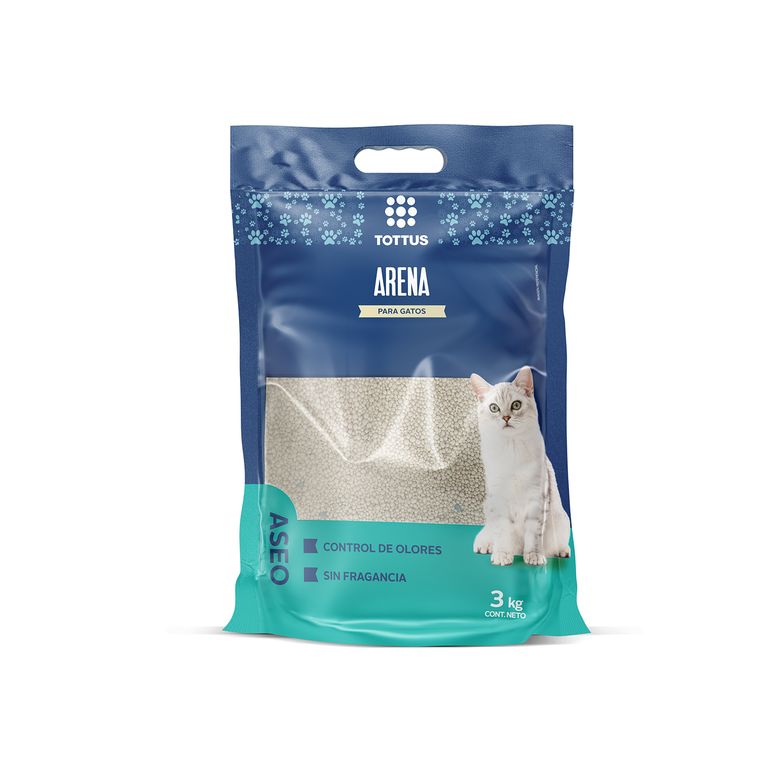 Arena para Gato Tottus Sin Perfume Bolsa 3 Kg