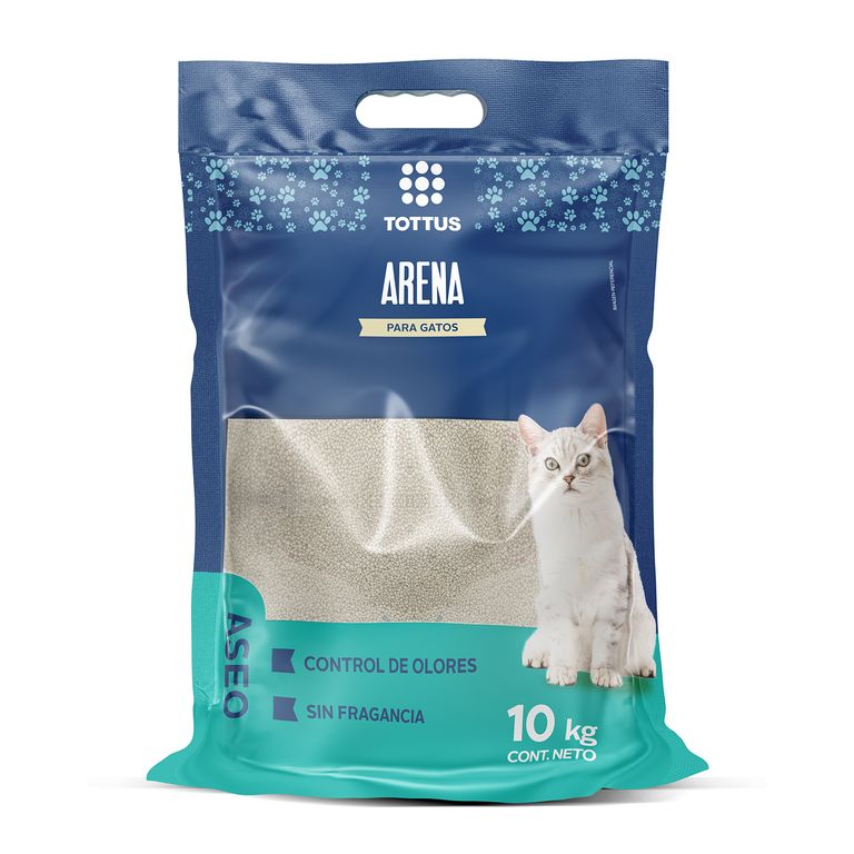 Arena para Gato Tottus Sin Perfume Bolsa 10 Kg