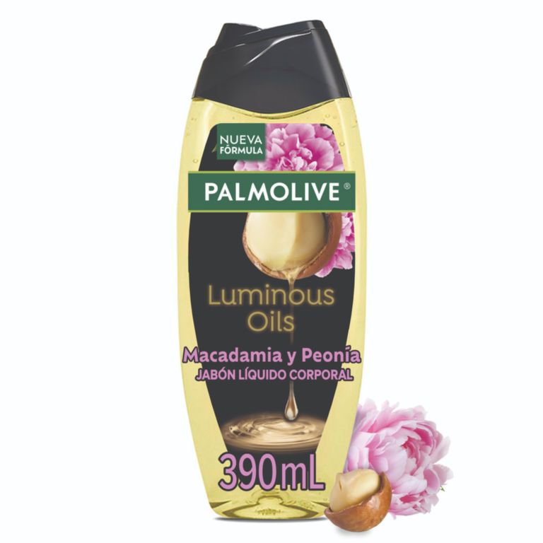 Jabón Liquido Corporal Palmolive Luminous Macadamia y Peonia Envase 390 mL