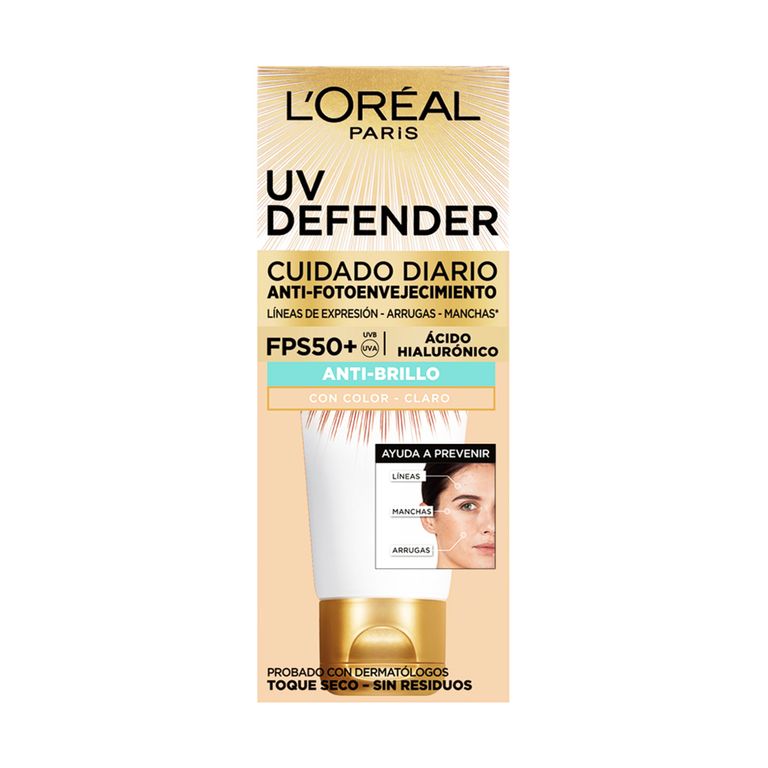 Crema Loreal UV Defender Tono Claro Envase 40 mL