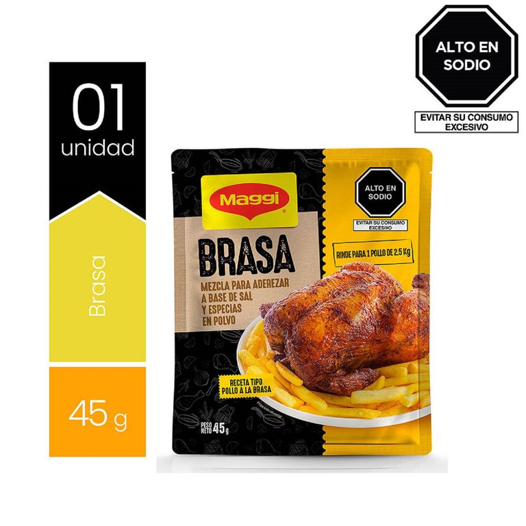 Mezcla de Aderezo en Polvo Maggi para Pollo Brasa Empaque 45 g