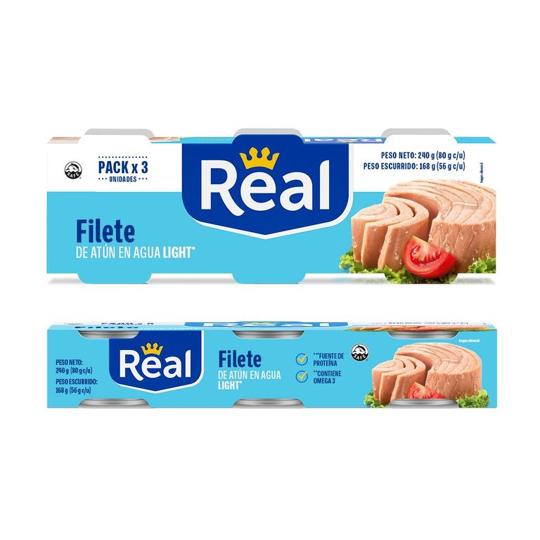 Filete de Atún Real en Agua Light Pack 3 Latas 80 g