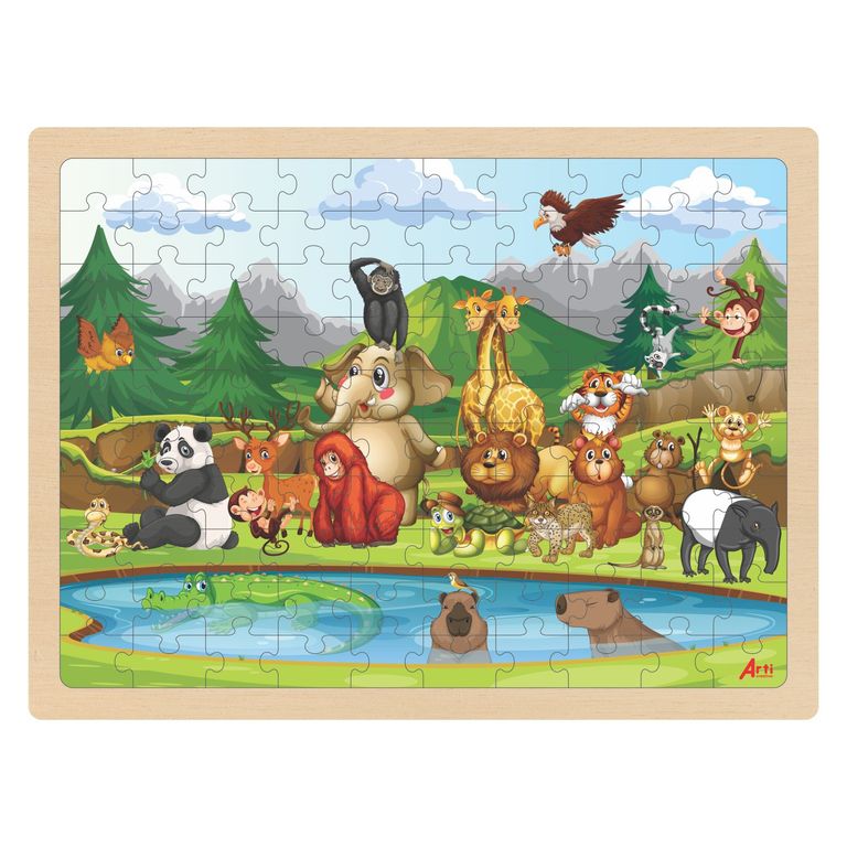 Rompecabezas Arti Creativo Zoo Madera 100 Piezas