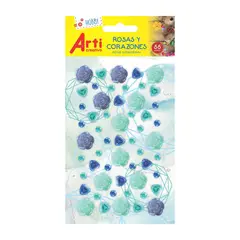 ARTI CREATIVO - Stickers Arti Creativo Rosas Y Corazones Empaque 55 Und