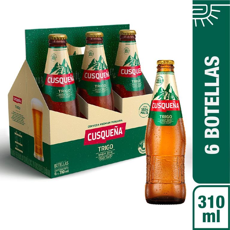 Cerveza Cusqueña Trigo Sixpack Botella 310 mL