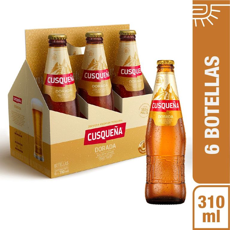 Cerveza Cusqueña Dorada Sixpack Botella 310 mL